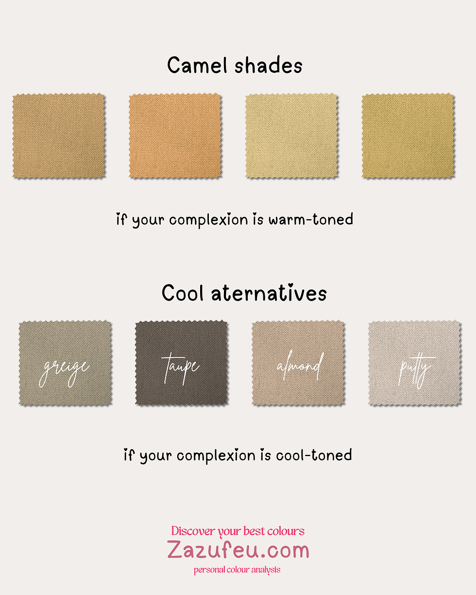 cool alternatives to camel color - Zazu Feu colour analysis