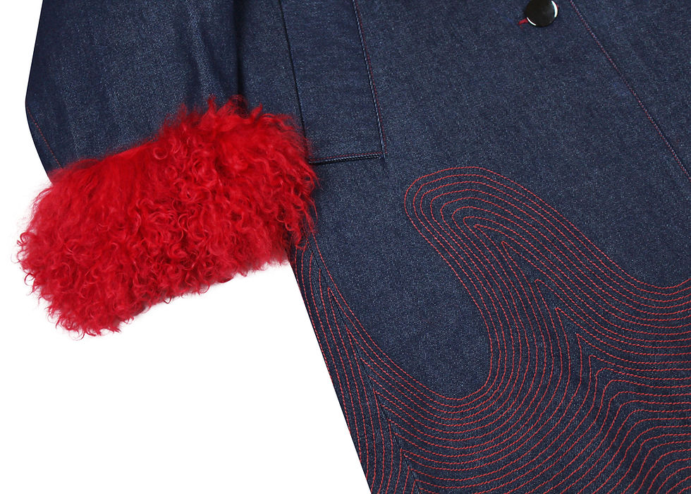 Thumbnail: MEN'S RELAXED DENIM & SHEARLING COAT