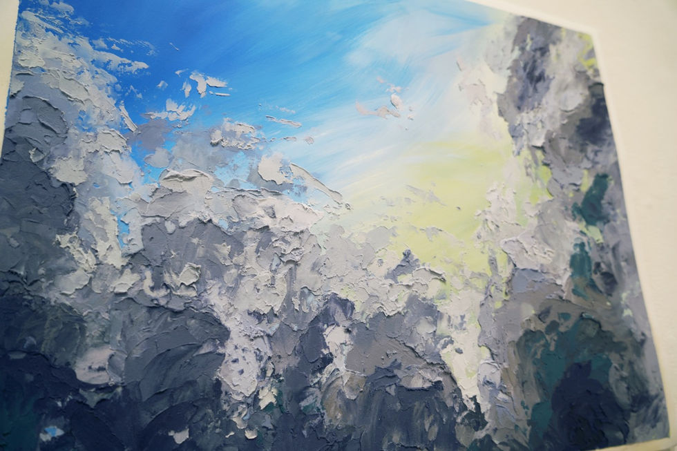 Hiding behind,2022 Oil on paper, 19’'x24'’_detail Large.jpeg