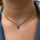 Thumbnail: "Rock" Necklace Blue Sapphire & 14k Gold