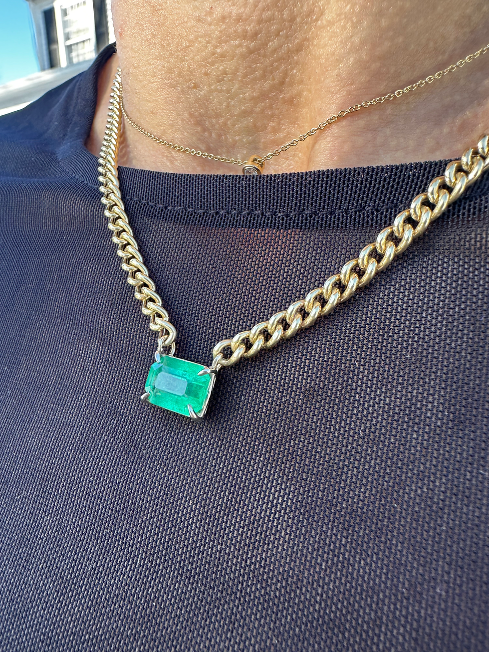Thumbnail: “Rock” Emerald and 14k Gold Necklace