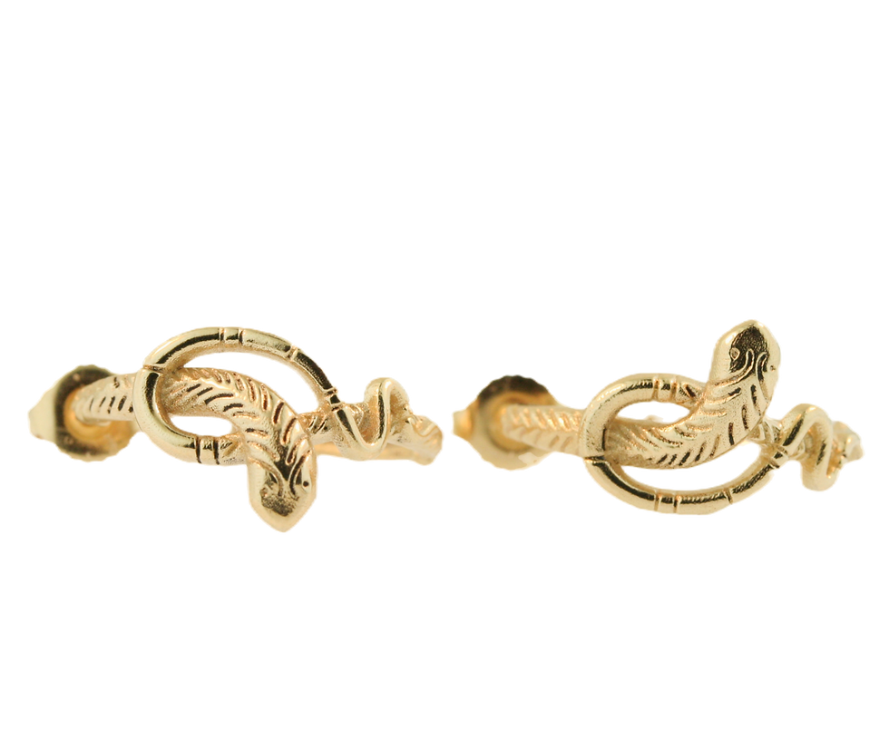 Snake Hoops in 14k Gold