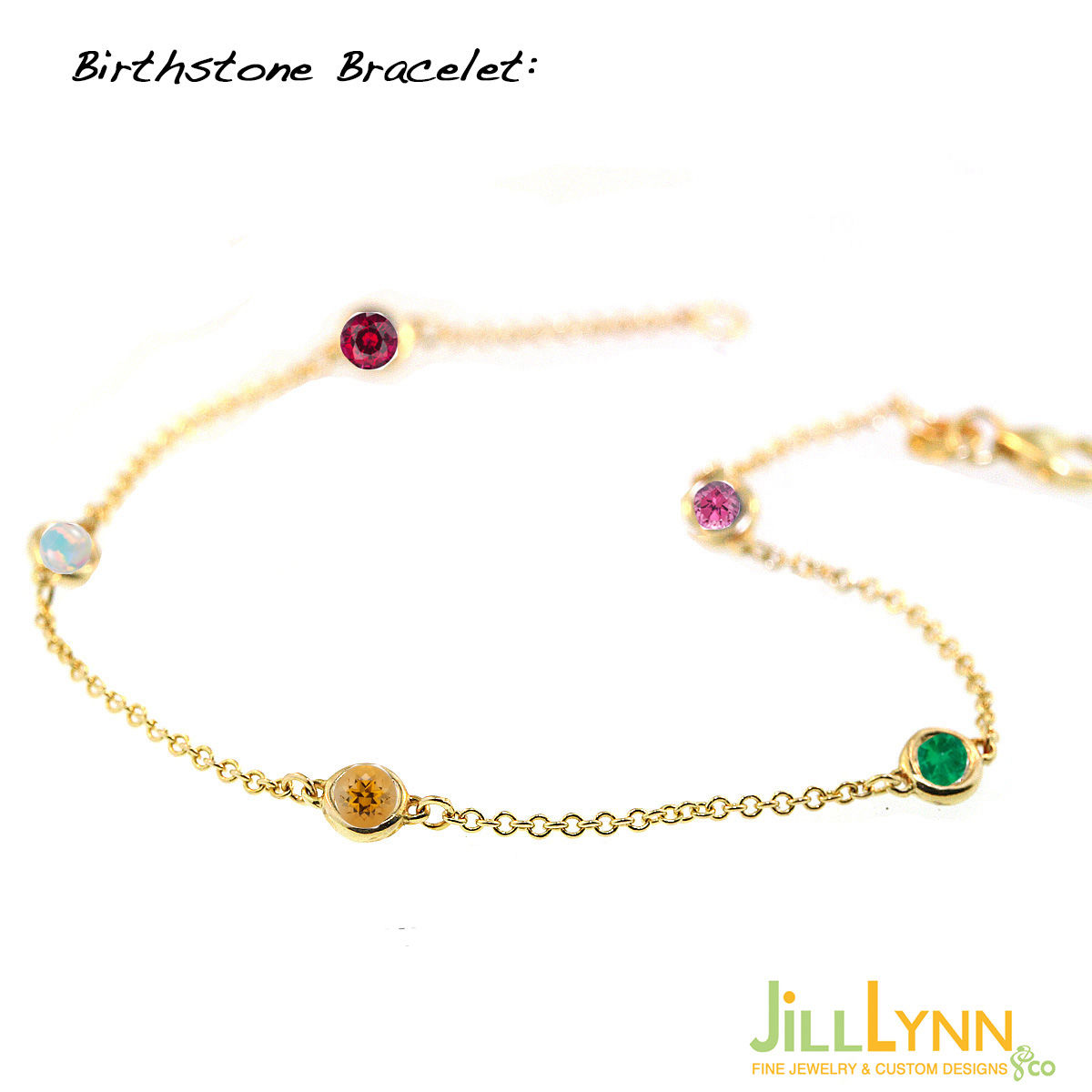 5 Stone Birthstone Bracelet -CUSTOM ORDER