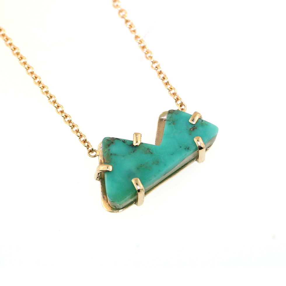 Thumbnail: “Courage” Turquoise Mountain Necklace in 14k Gold 