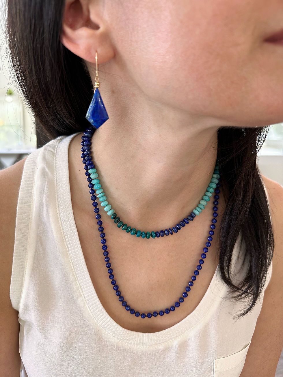 Thumbnail: Lapis Amazonite Chrysocolla Gemstone Necklace