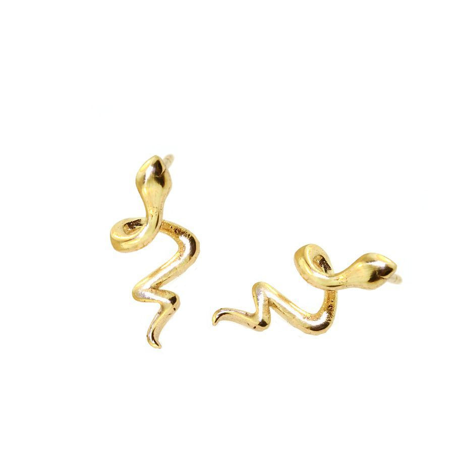 (Made to Order) Gold Snake Earrings
