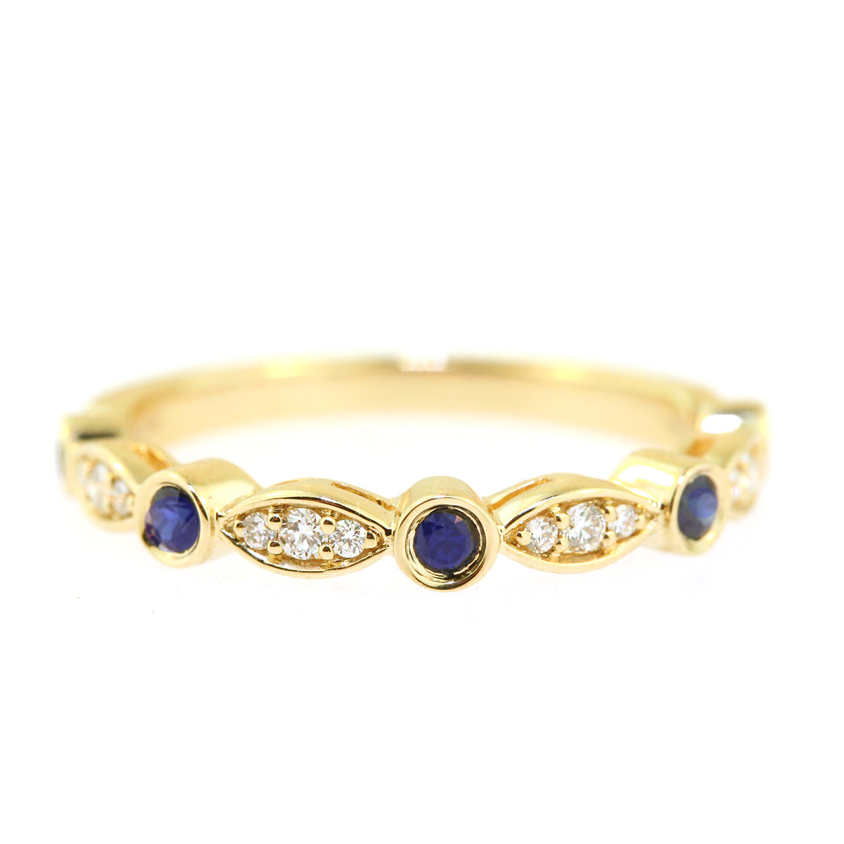 Sapphire Diamond Yellow Gold Ring