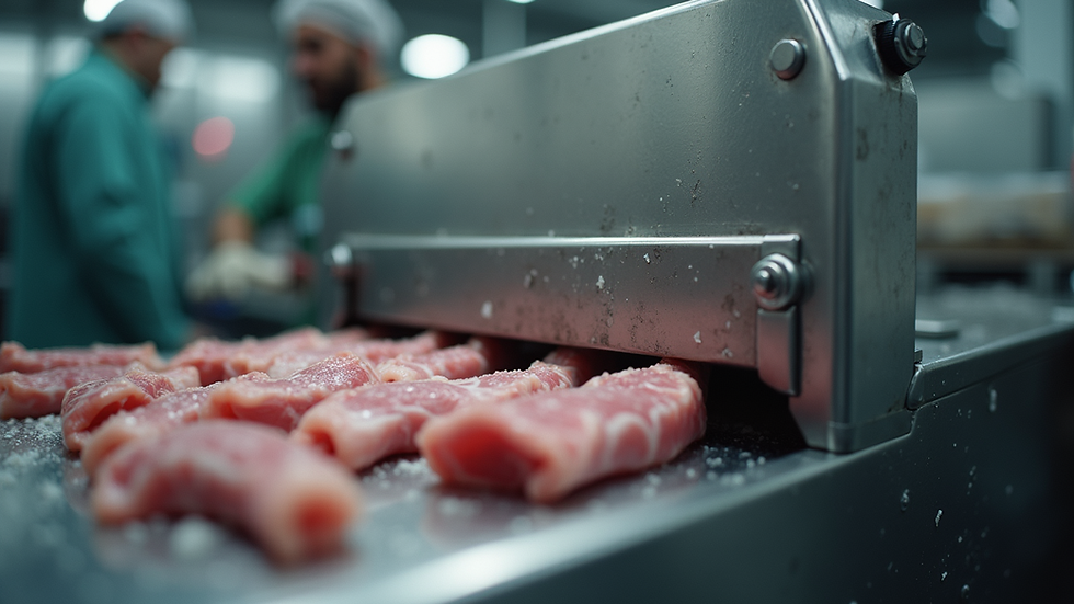 Efficient Frozen Meat Processing with High Tonnage Flakers and Low Tonnage Saws
