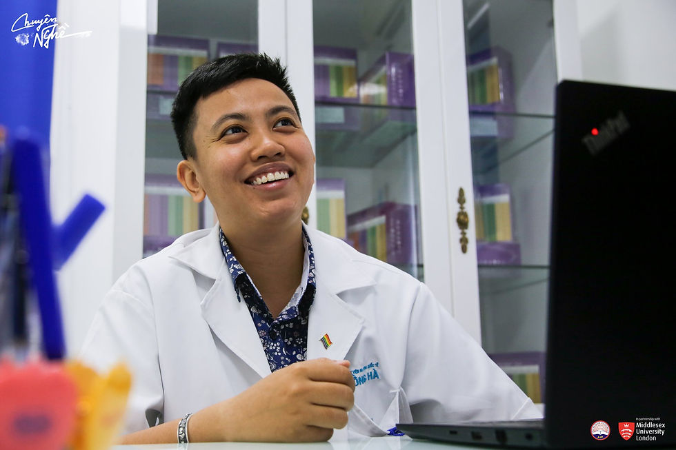 Johnny in his element: thoughtful, grounded, and still finding humour in the toughest conversations. He gave us a recap of his early life and what he went through as a transman working in the medical field.