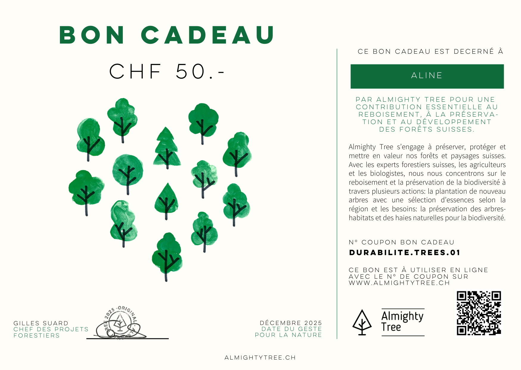 Gift Voucher to plant trees