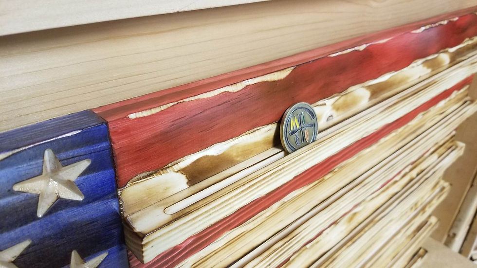 Thumbnail: Navy Wooden Achievement Coin Shelf