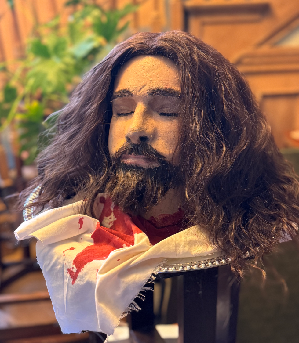 Styrofoam head of John the Babtist to look like our actor