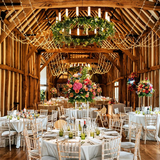 Custom fairy light canopy hire at Cotswolds wedding venue