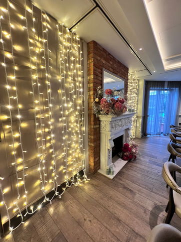 Twinkling fairy lights at Marlow Buckinghamshire wedding reception