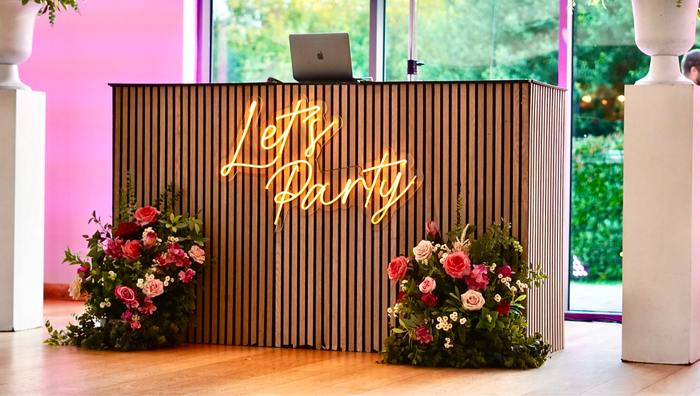 Rustic Oak DJ Booth featured at a Wedding, Millbridge Court Farnham Surrey