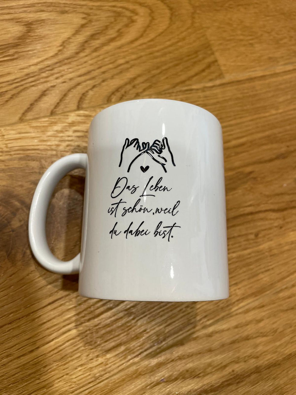 Miniaturbild: ☕ Weiße Tasse mit Rub-On-Spruch oder -Motiv – Minimalistisch & Persönlich ✨