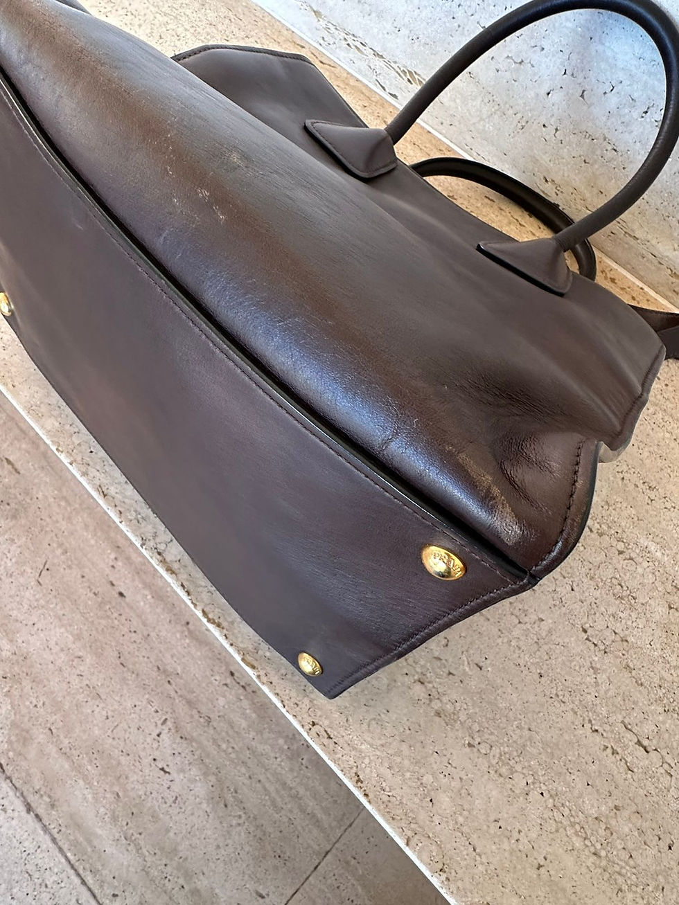 Miniatura: Bolsa Prada Double Handle Marrom