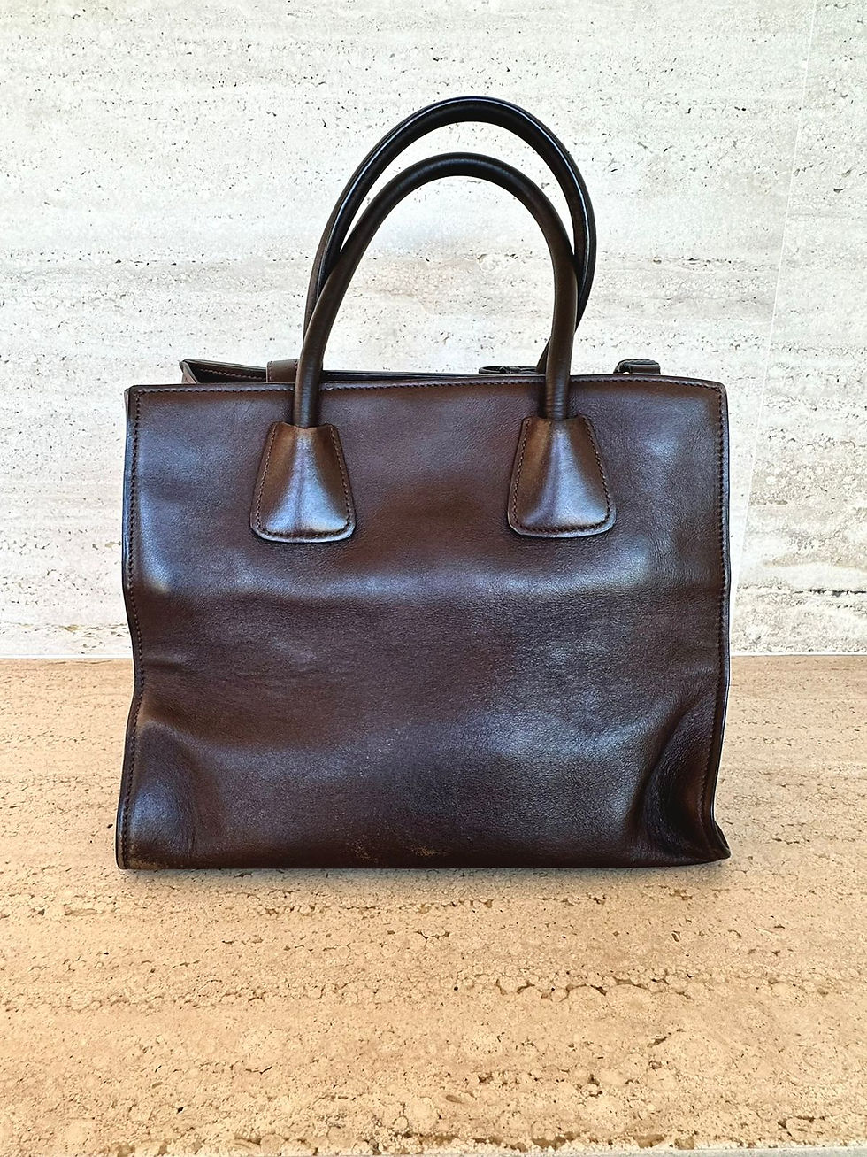 Miniatura: Bolsa Prada Double Handle Marrom