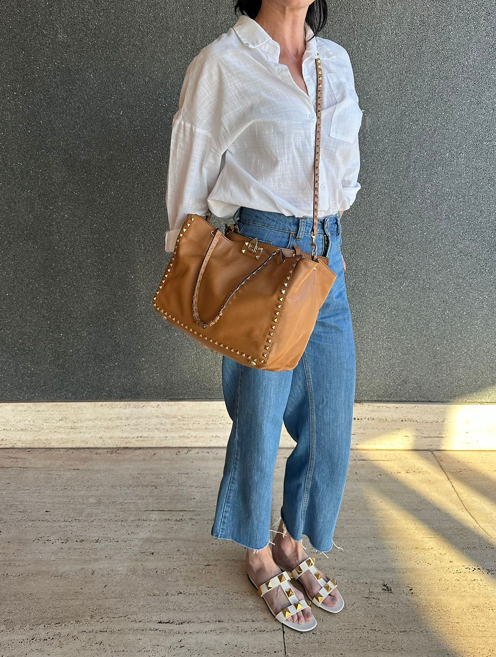 Miniatura: Bolsa Valentino Rockstud Caramelo Grande