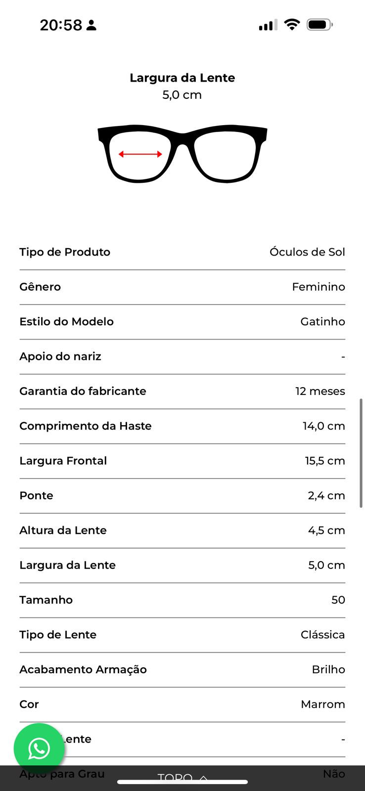 Miniatura: Óculos Celine Chris Gatinho 