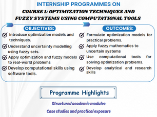 INTERNSHIP PROGRAMMES : POST GRADUATE DEPARTMENT OF MATHEMATICS