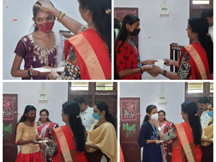 Distribution of B Ravi Pillai Endowments by the Principal Dr. B. Beena