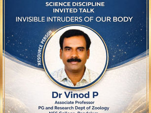 Science discipline invited talk| Invisible intruders of our body| Resource Person – Dr Vinod P