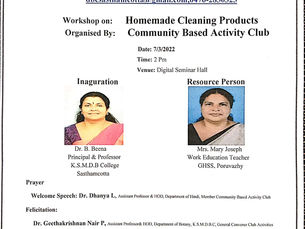 WORKSHOP ON HOMEMADE CLEANING PRODUCTS