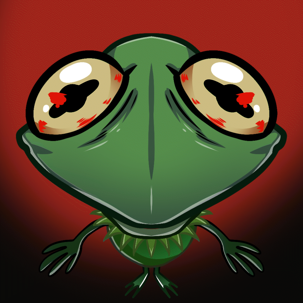 A menacing Kermit the Frog