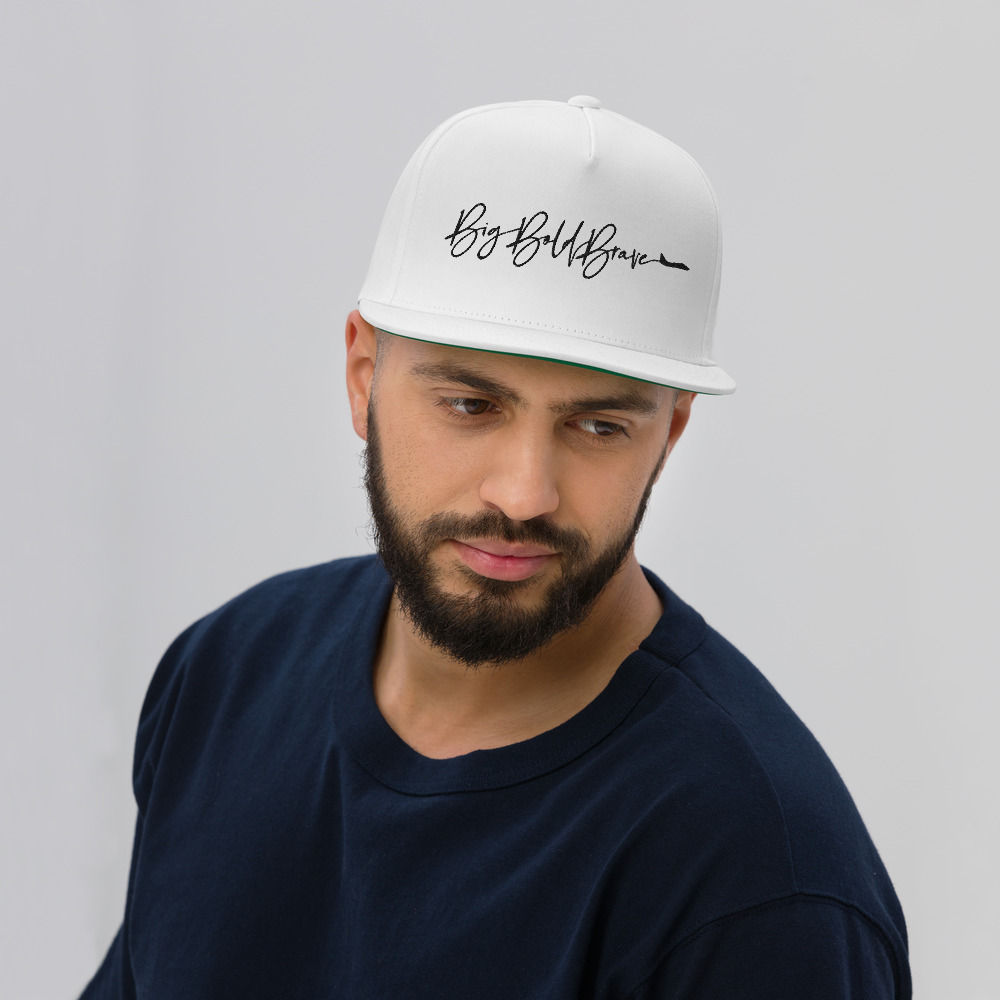 Flat Bill Cap - variety of colors with black logo