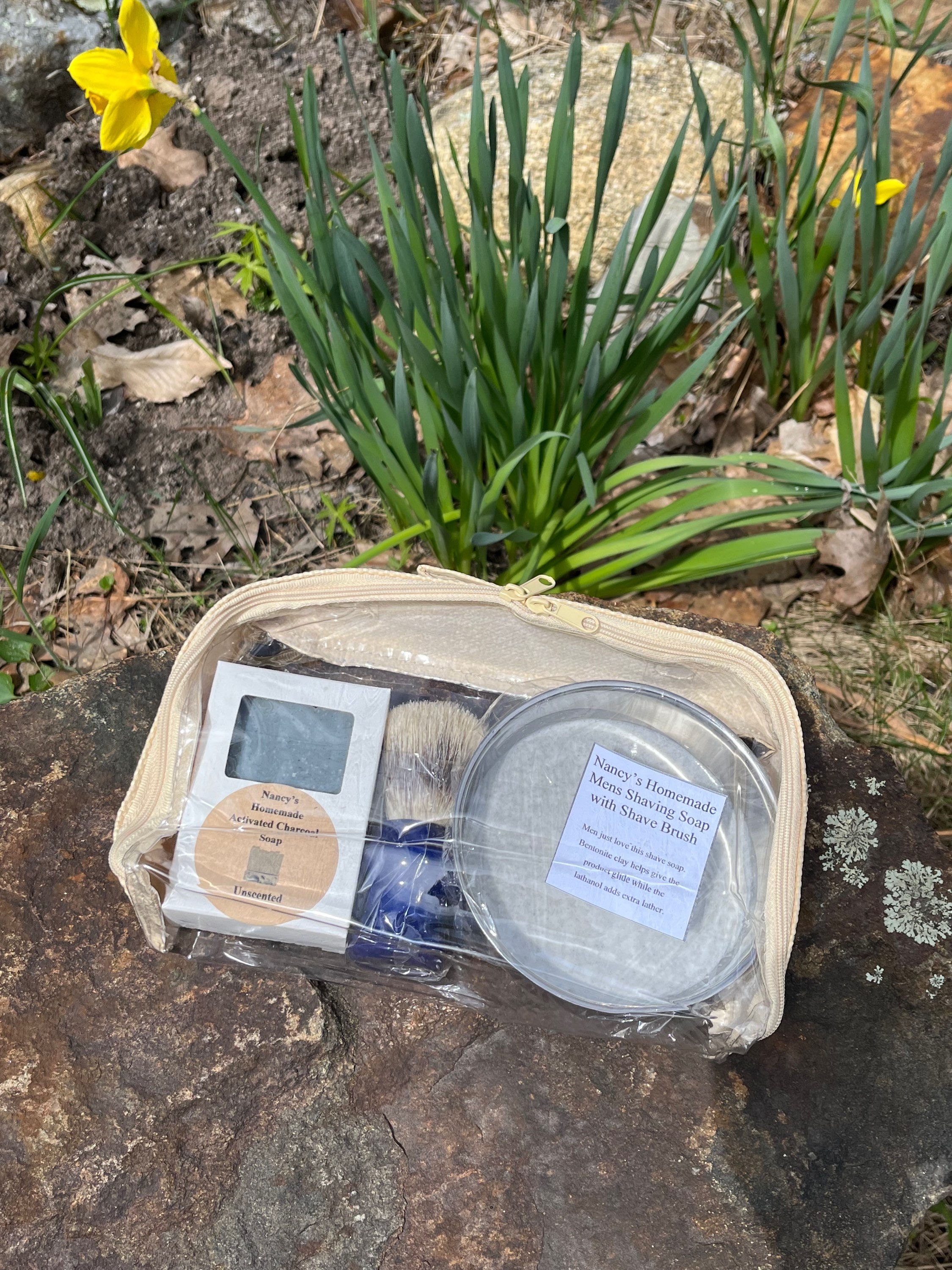 Mens Shave Soap, Brush & Soap Set