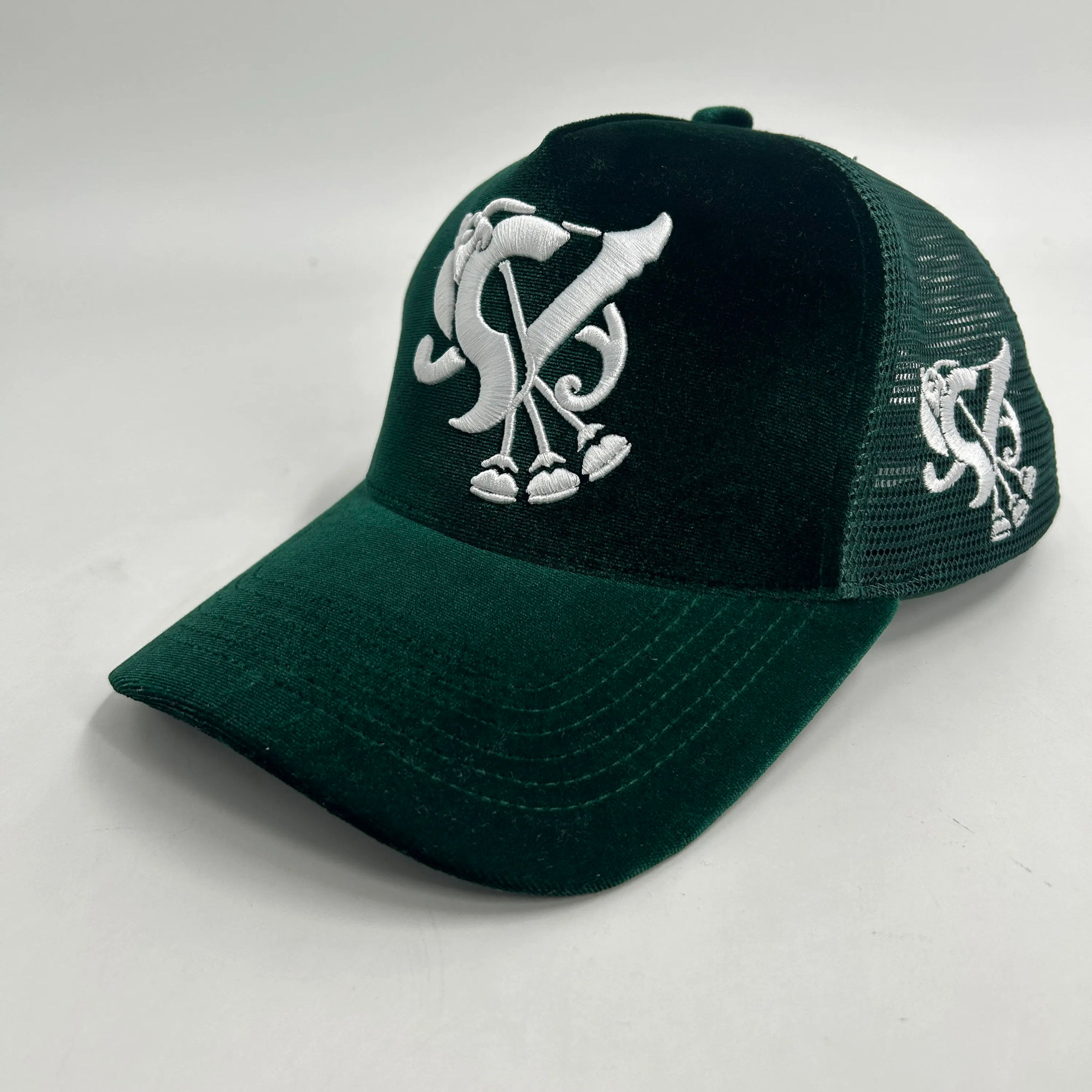 The Holiday Green Velvet Trucker