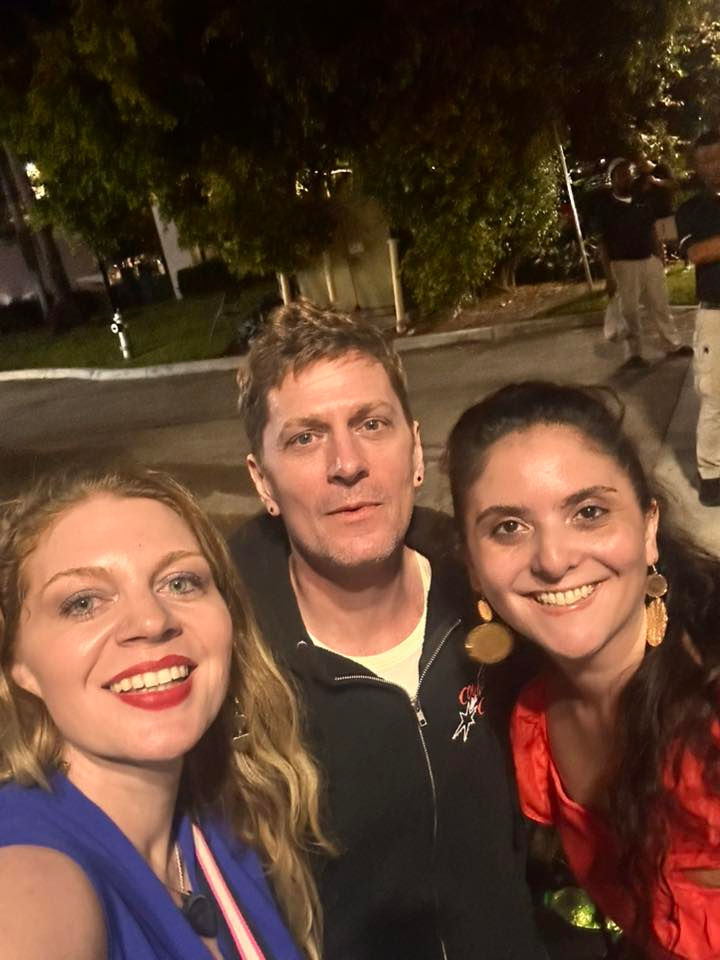 South Florida Concert News Editor Joanie Cox Henry & Gabriela Nicotra With Rob Thomas At Mizner Park In Boca Raton.