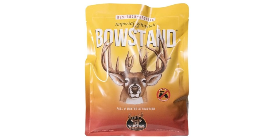 A mature Whitetail Buck on Whitetail Institute BowStand Food Plot Seed Bag
