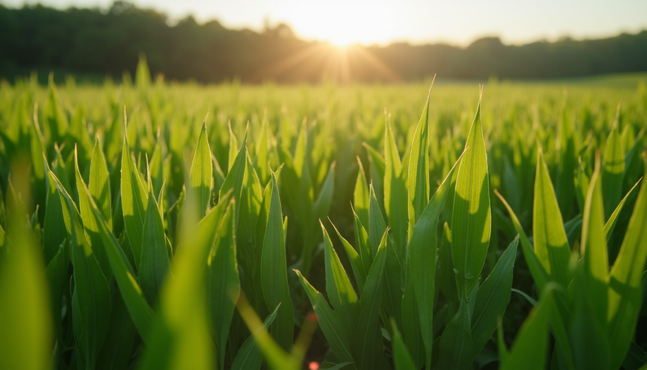 A thriving Whitetail Institute food plot showing dense green growth