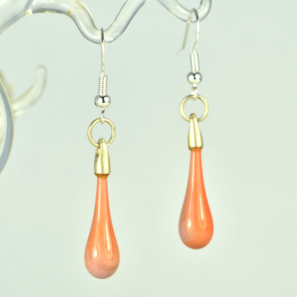 Lampworked venetian glass teardrop beads and sterling silver earrings