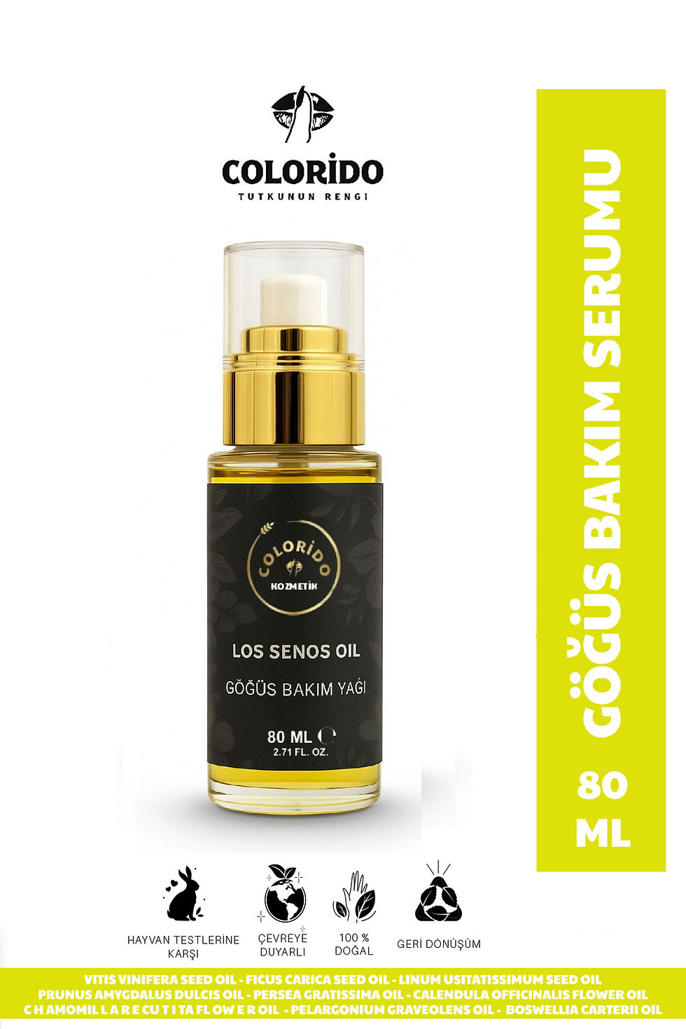 COLORİDO LOS SENOS - TOPARLAYICI , DESTEKLEYİCİ , HACİM VERİCİ GÖĞÜS BAKIM SERUM