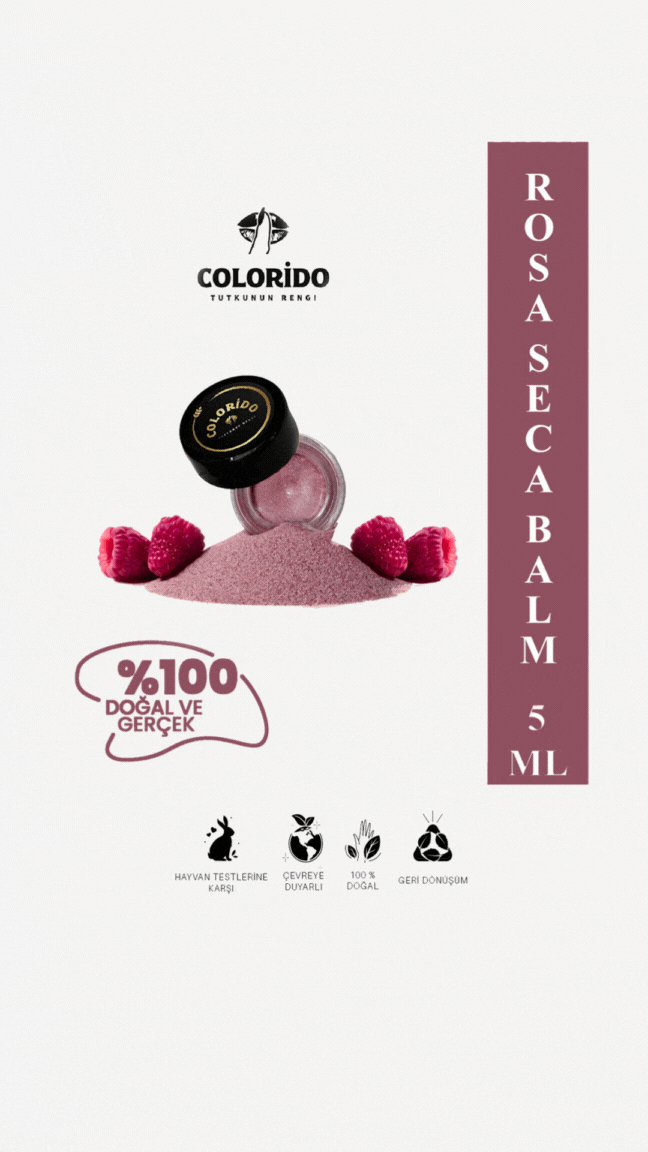 Colorido Rosa Seca Feuchtigkeitsspendender – Antioxidativer Strahlender Balsam (Natürlicher Lippenstift – Lidschatten – Rouge)