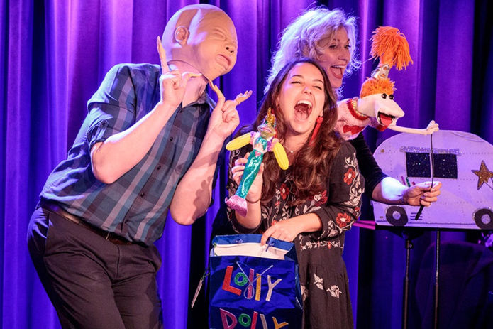 Leslie, Lolly and audience members