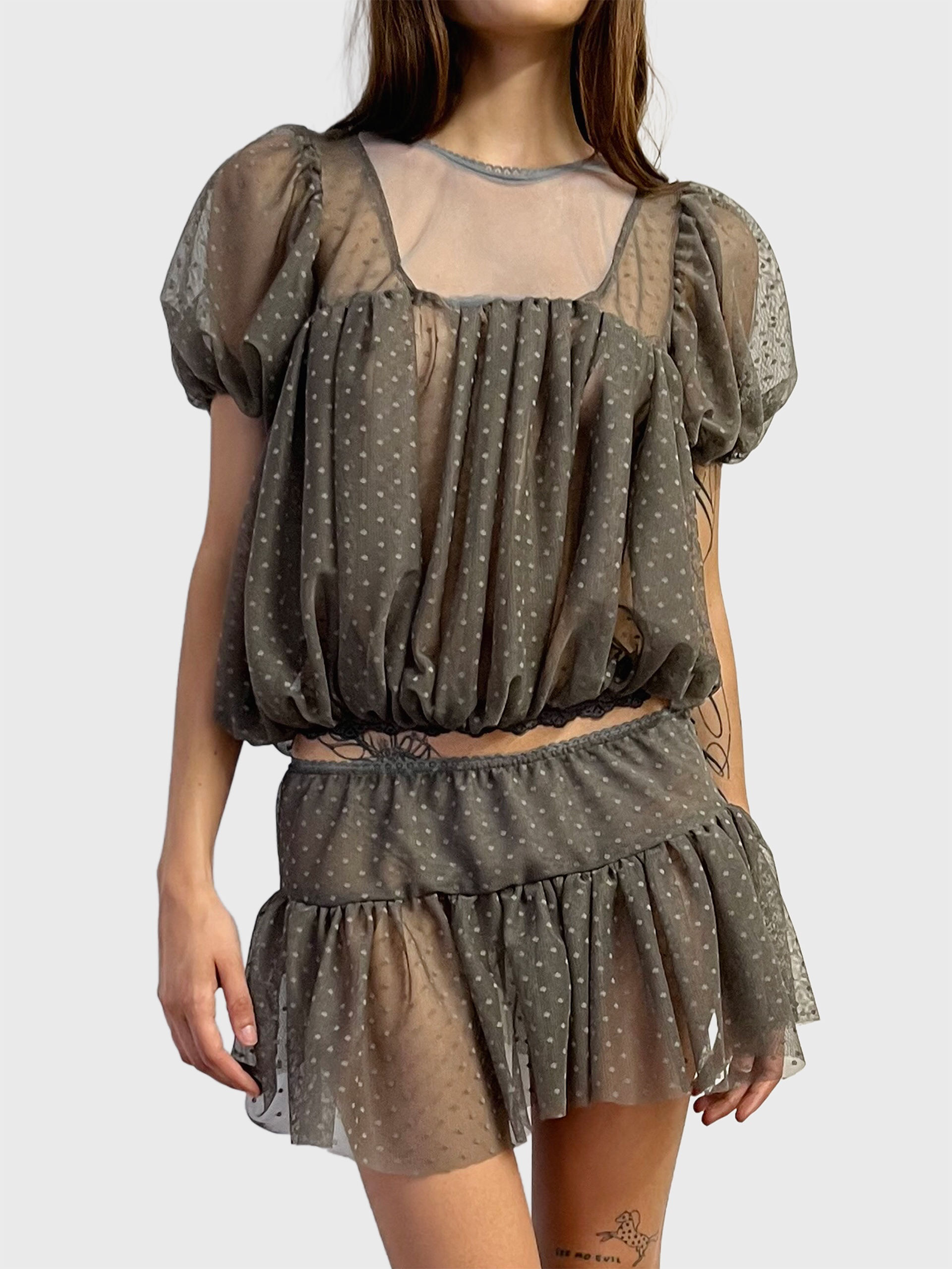 Deco: Gray Bib Babydoll