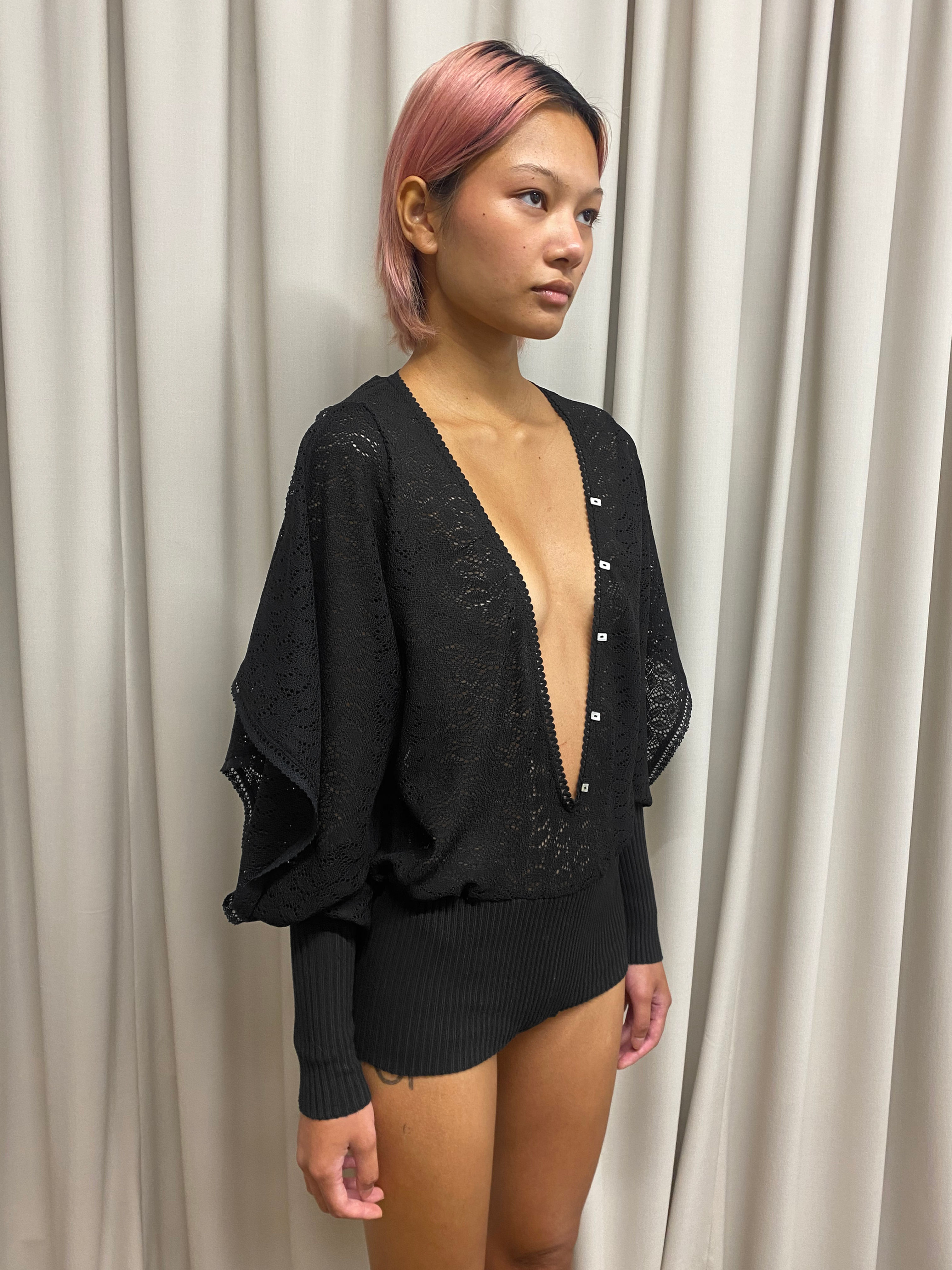 Ce Soir: Black Plunge Playsuit