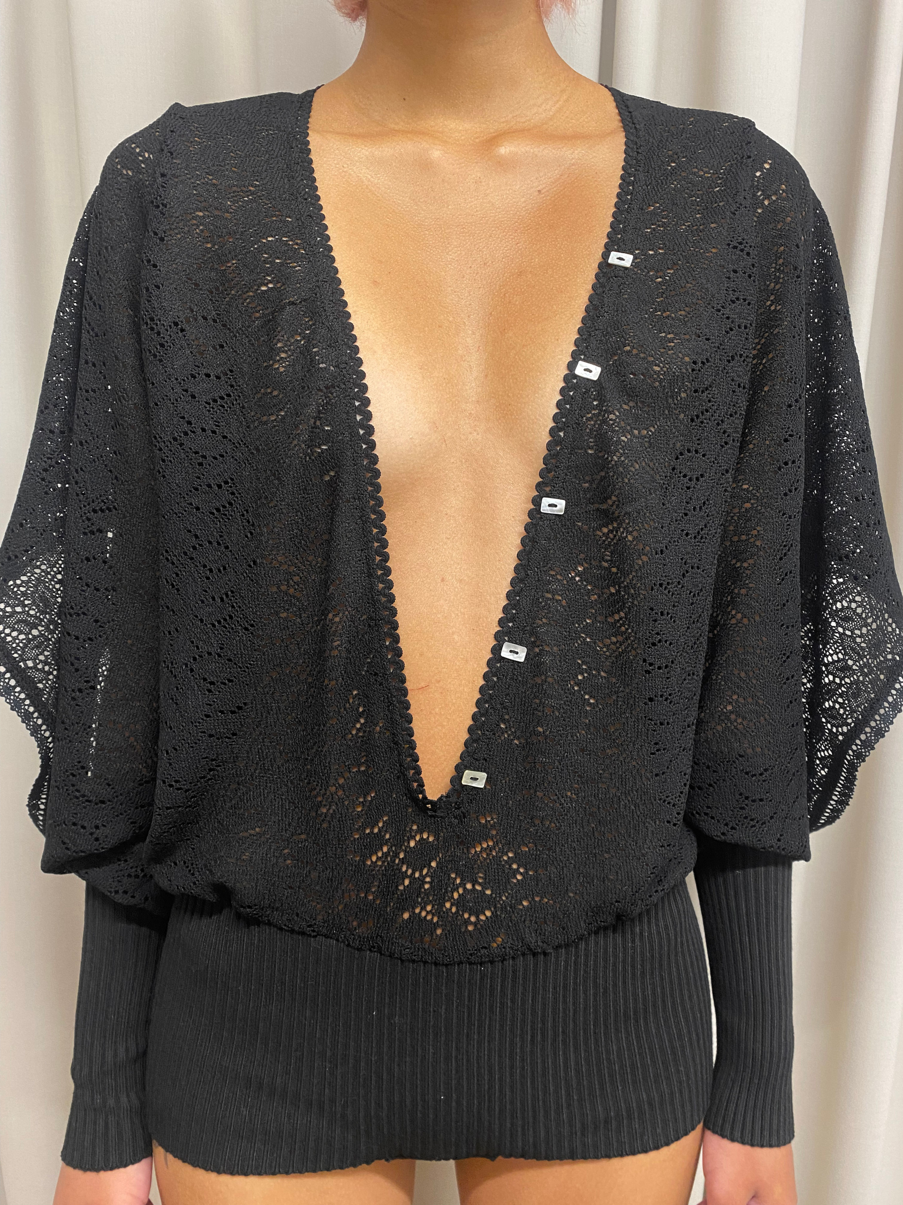 Ce Soir: Black Plunge Playsuit