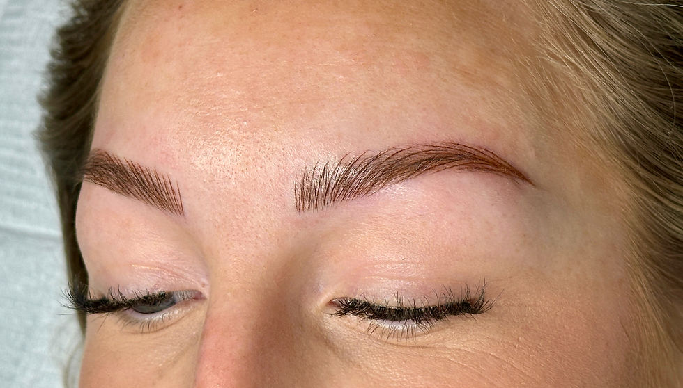close-up of natural nano brows in burnaby