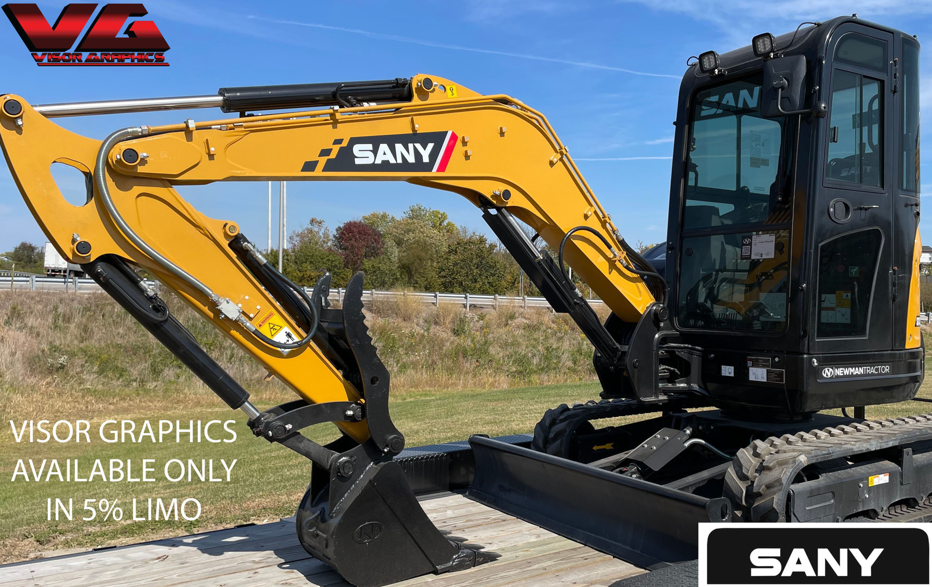 WINDSHIELD VISOR TINT OPTIONS FOR SANY MINI EXCAVATOR SY35U SY50U