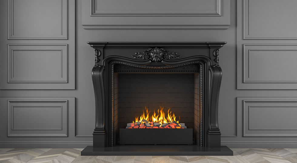 Elegant fireplace mantel with decorative accents