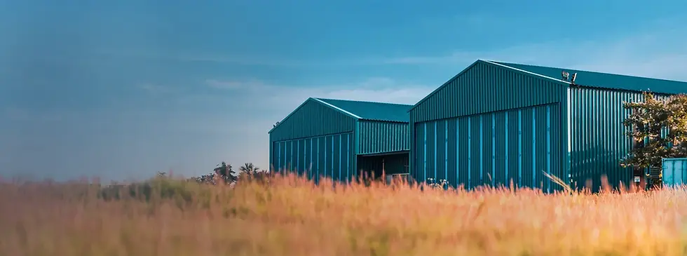 Garage roof constructed with durable steel profile sheet roofing