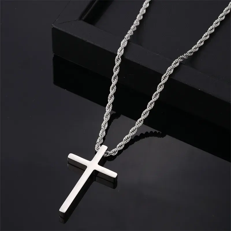 Miniatura: Collar Cruz Acero