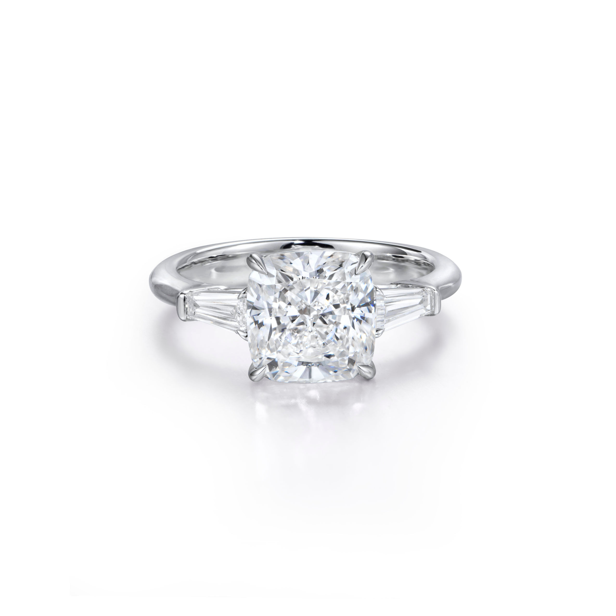 Radiant Cut Solitaire Ring With Side Diamonds