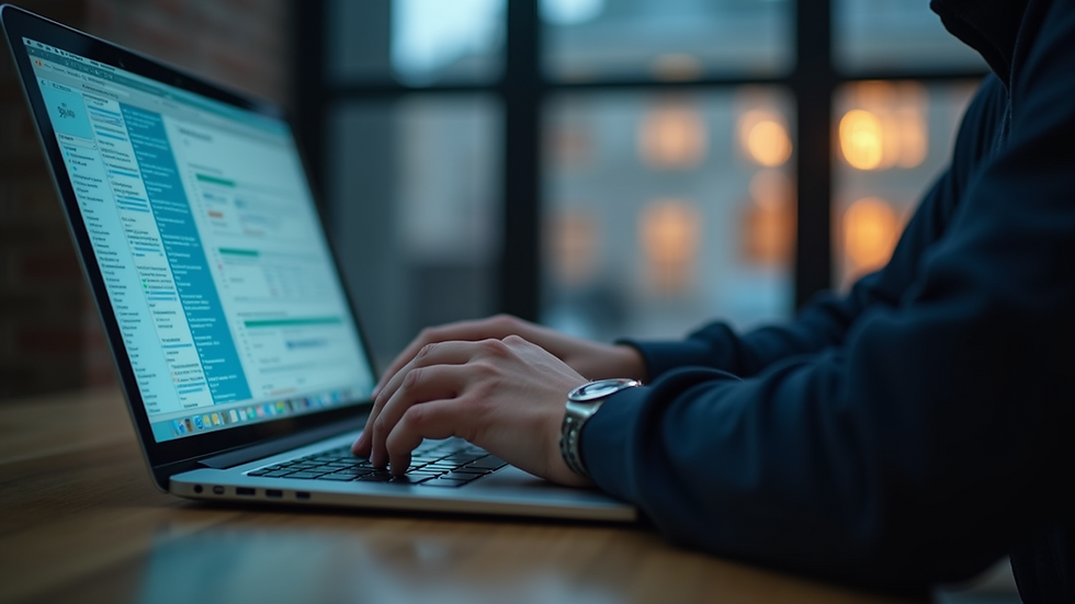 Close-up view of a person using a laptop to explore AI language models