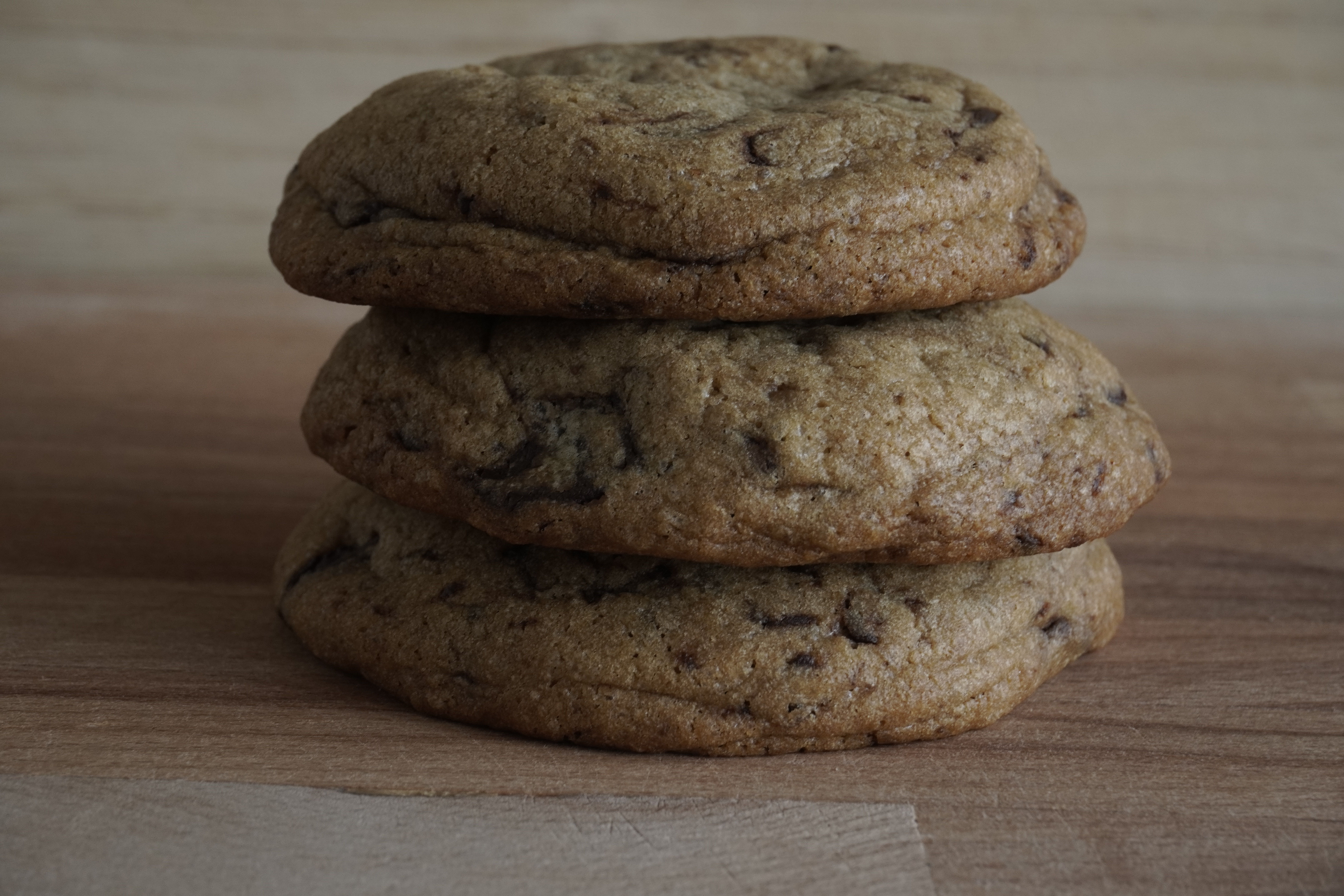Three delicious chocolate chip cookies from Soul Bakes